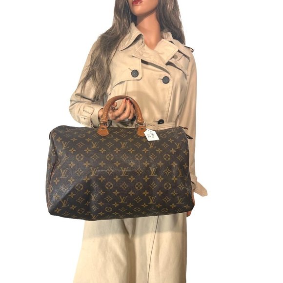 Authentic Louis Vuitton Satchel Bag Speedy 40 Monogram Used LV Handbag Vintage - Picture 12 of 12